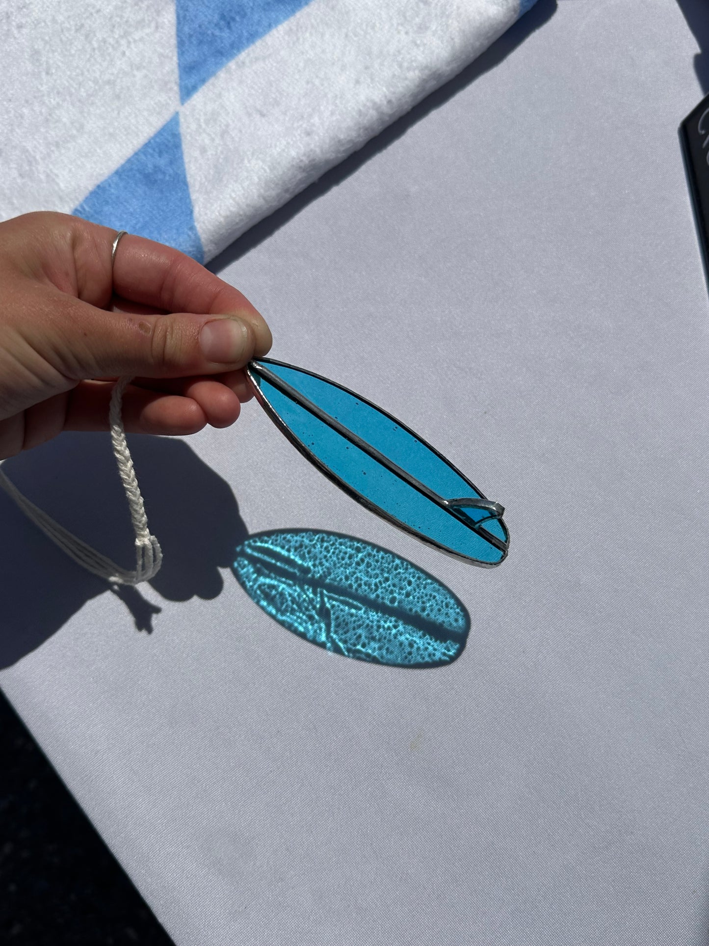 Aqua Stained Glass Surfboard