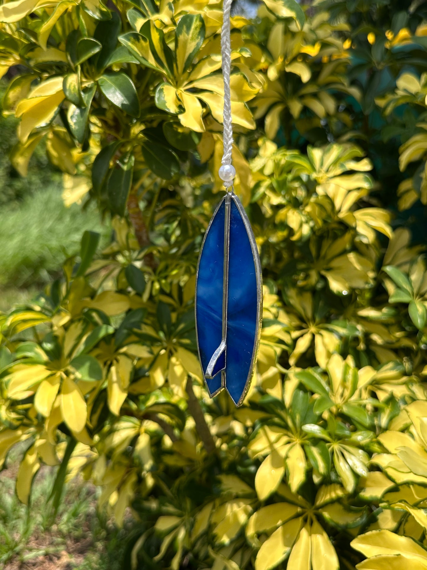 Caribbean Blue Stained Glass Surfboard