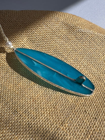 Blue Lagoon Stained Glass Surfboard