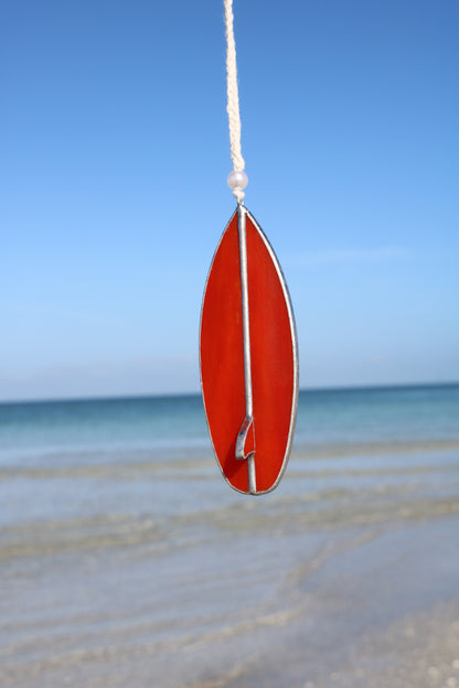 Sunset Red Stained Glass Surfboard