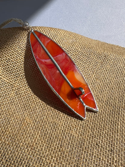 Sunset Red Stained Glass Surfboard