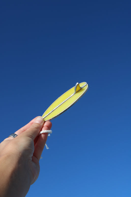 Lemon Drop Yellow Stained Glass Surfboard