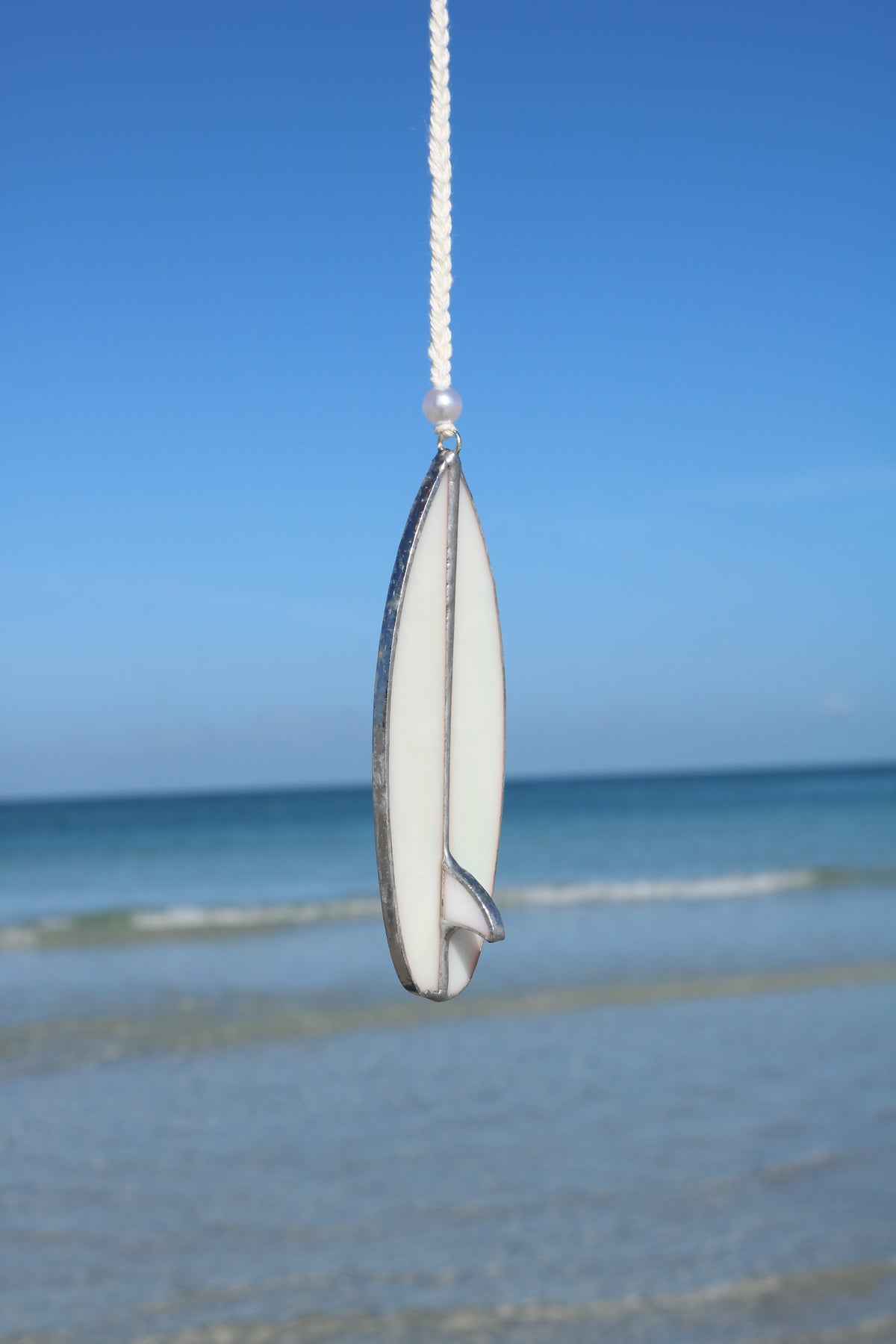 White Pearl Stained Glass Surfboard