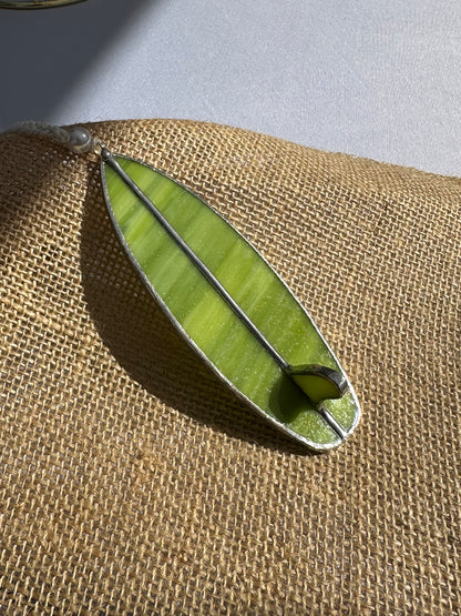 Matcha Green Stained Glass Surfboard