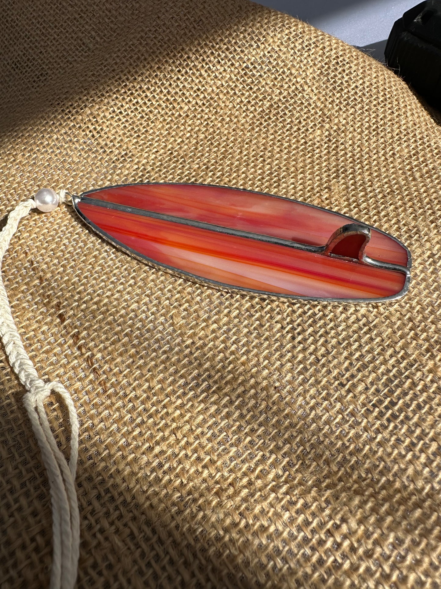 Sunset Red Stained Glass Surfboard