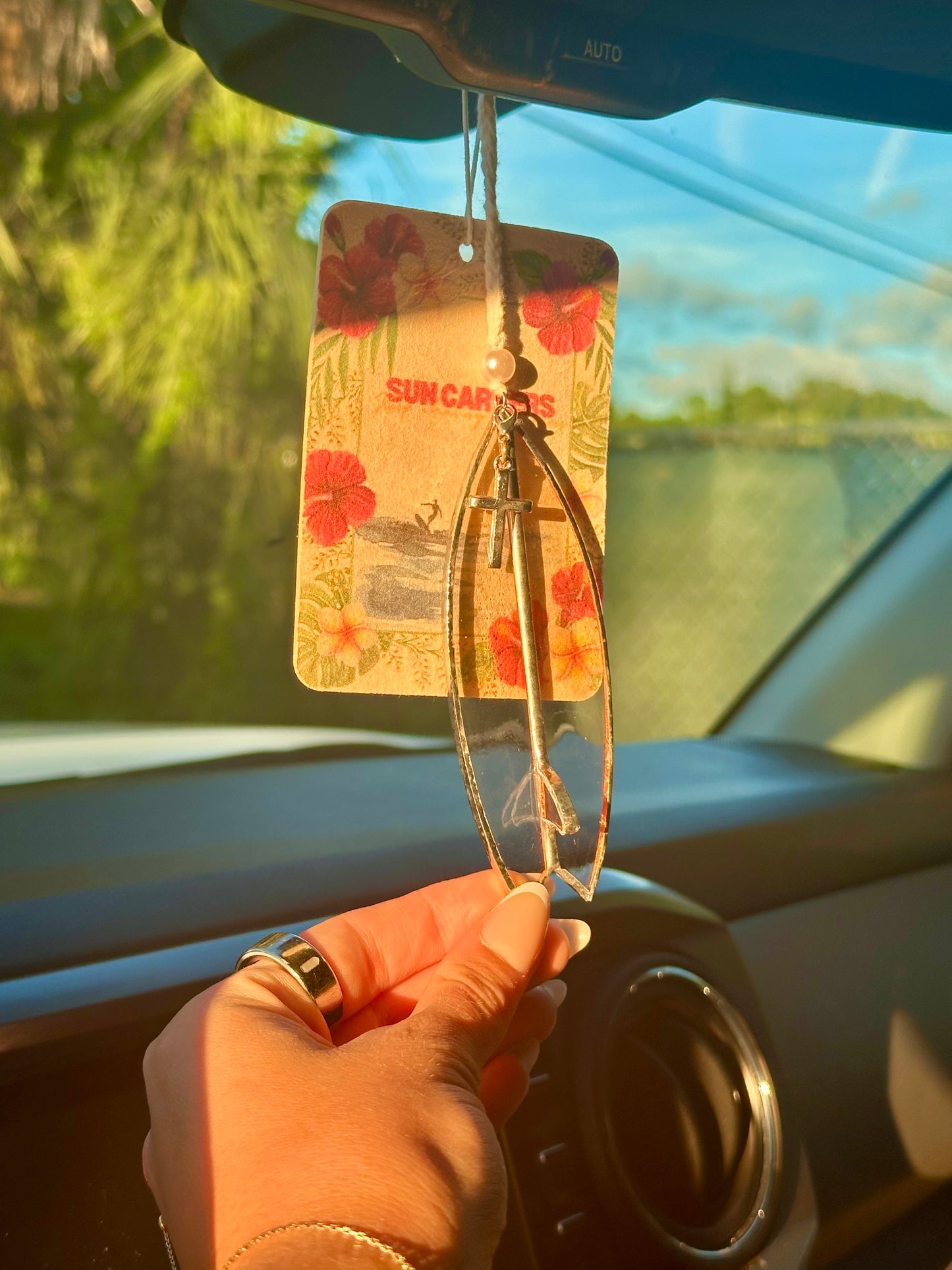 October Pink Stained Glass Surfboard